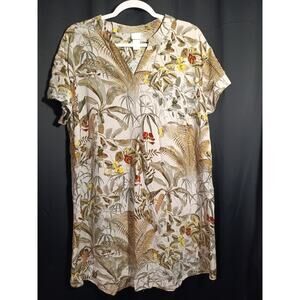 H&M Women’s Large Tropical Pullover Short Sleeve Dress Resort Beach Vacation